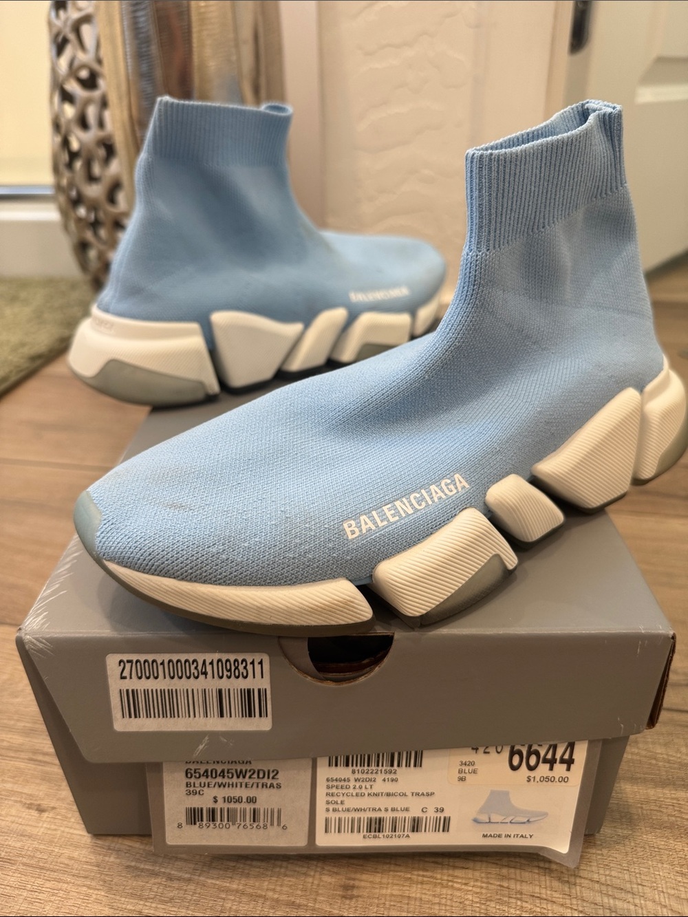 Balenciaga Sky Blue Sock Runner Sneakers